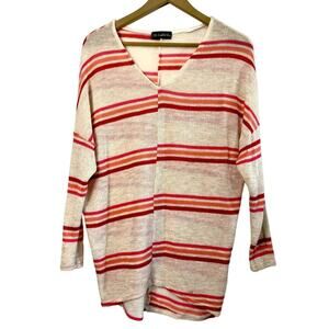 The Landford Line Sweater Small Cream Stripe Pink Red